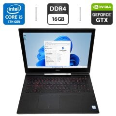 Игровой ноутбук Dell Inspiron 15 Gaming 7567 / 15.6" (1920x1080) IPS / Intel Core i5-7300HQ (4 ядра по 2.5 - 3.5 GHz) / 16 GB DDR4 / 256 GB SSD + 1000 GB HDD / nVidia GeForce GTX 1050 Ti, 4 GB GDDR5, 128-bit / WebCam / Windows 11 Pro