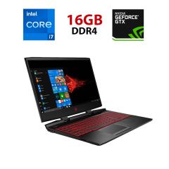 Игровой ноутбук HP Omen 5-dc1010nr / 15.6" (1920x1080) IPS / Intel Core i7-9750H (6 (12) ядер по 2.6 - 4.5 GHz) / 16 GB DDR4 / 256 GB SSD + 1000 GB HDD / nVidia GeForce GTX 1650, 4 GB GDDR5, 128-bit / WebCam / HDMI