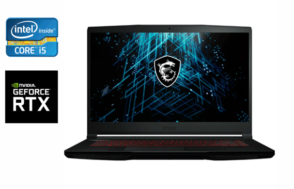 Ігровий ноутбук MSI GF63 Thin 11UC / 15.6" (1920x1080) IPS / Intel Core i5-11400H (6 (12) ядер по 2.7 - 4.5 GHz) / 16 GB DDR4 / 512 GB SSD / nVidia GeForce RTX 3050, 4 GB GDDR6, 128-bit / WebCam / Windows 111