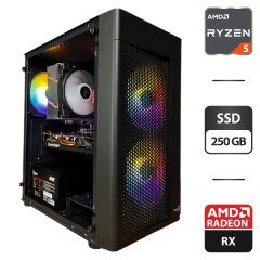 Игровой ПК AeroCool Hexform Black Tower / AMD Ryzen 5 3600 (6 (12) ядер по 3.6 - 4.2 GHz) / 16 GB DDR4 / 250 GB SSD / AMD Radeon RX 5700 XT, 8 GB GDDR5, 256-bit / 600W