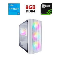 Игровой ПК ICE X3-M-4F1-W-WH White Tower / Intel Core i5-10400F (6 (12) ядер по 2.9 – 4.3 GHz) / 8 GB DDR4 / 480 GB SSD / nVidia GeForce GTX 1070 Ti, 8 GB GDDR5, 256-bit