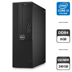 Комп'ютер Dell OptiPlex 3050 SFF / Intel Core i3-6100 (2 (4) ядра по 3.7 GHz) / 8 GB DDR4 / 240 GB SSD NEW / Intel HD Graphics 530 / HDMI / Windows 10 Pro