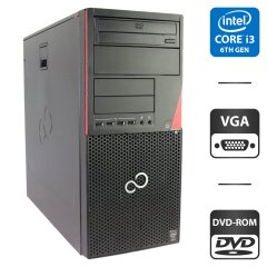 Компьютер Fujitsu Esprimo P556 E85 Tower / Intel Core i3-6100 (2 (4) ядра по 3.7 GHz) / 4 GB DDR4 / 320 GB HDD / Intel HD Graphics 530 / DVD-ROM