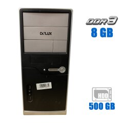 Компьютер MiX Delux Tower / Intel Сore i3-4130 (2 (4) ядра по 3.4 GHz) / 8 GB DDR3 / 500 GB HDD / Intel HD Graphics 4400 + WiFi USB