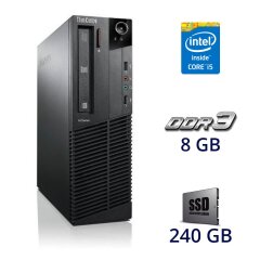 Комп'ютер Lenovo ThinkCentre M92p SFF / Intel Core i5-3470 (4 ядра по 3.2 - 3.6 GHz) / 8 GB DDR3 / 240 GB SSD / 280W / DVD-RW / Windows 7 PRO