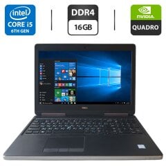 Мобільна робоча станція Б-клас Dell Precision 7510 / 15.6" (1920x1080) IPS / Intel Core i5-6300HQ (4 ядра по 2.3 - 3.2 GHz) / 16 GB DDR4 / 128 GB SSD + 500 GB HDD / nVidia Quadro M1000M, 2 GB GDDR5, 128-bit / WebCam