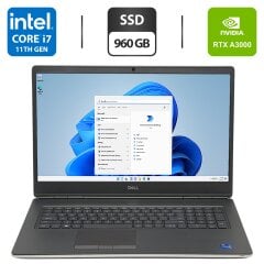 Мобильная рабочая станция Б-класс Dell Precision 7760 / 17.3" (3840x2160) IPS / Intel Core i7-11800H (8 (16) ядер по 4.6 GHz) / 32 GB DDR4 / 960 GB SSD / nVidia RTX A3000, 6 GB GDDR6, 192-bit / WebCam