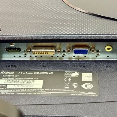 Монитор Iiyama ProLite E2480HS-B1 / 24" (1920x1080) IPS / VGA, DVI, HDMI, Audio / VESA 100x100