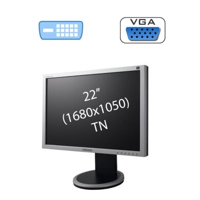 Монитор Samsung SyncMaster 225BW / 22" (1680х1050) TN / 1x DVI, 1x VGA Монитор Samsung SyncMaster 225BW / 22" (1680х1050) TN / 1x DVI, 1x VGA