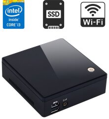 Неттоп Gigabyte Brix (GB-BXi3-5010) USFF / Intel Core i3-5010U (2 (4) ядра по 2.1 GHz) / 4 GB DDR3 / 120 GB SSD / Intel HD Graphics 5500 / HDMI / miniDP / Wi-Fi / Блок живлення в комплекті