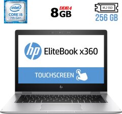 Ноутбук-трансформер HP EliteBook x360 1030 G2 / 13.3" (1920x1080) IPS Touch / Intel Core i5-7200U (2 (4) ядра по 2.5 - 3.1 GHz) / 8 GB DDR4 / 256 GB SSD M.2 / Intel HD Graphics 620 / WebCam / Fingerprint / USB 3.1 / HDMI