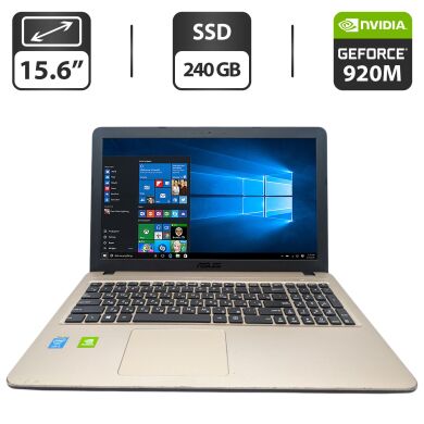 Ноутбук Asus F540L / 15.6" (1366x768) TN / Intel Core i3-4005U (2 (4) ядра по 1.7 GHz) / 8 GB DDR3 / 240 GB SSD / nVidia GeForce 920M, 2 GB GDDR3, 64-bit / WebCam