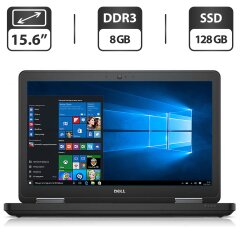 Ноутбук Б-клас Dell Latitude E5540 / 15.6'' (1366x768) TN / Intel Core i3-4010U (2 (4) ядра по 1.7 GHz) / 8 GB DDR3 / 128 GB SSD / Intel HD Graphics 4400 / WebCam / DVD-ROM / VGA
