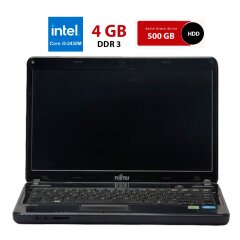Ноутбук Б-клас Fujitsu LifeBook LH531 / 14" (1366x768) TN / Intel Core i5-2430M (2 (4) ядра по 2.4 - 3.0 GHz) / 4 GB DDR3 / 500 GB HDD / Intel HD Graphics 3000 / WebCam / Без батареи