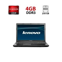 Ноутбук Б-класс Lenovo G575 / 15.6" (1366x768) TN / AMD E-300 (2 ядра по 1.3 GHz) / 4 GB DDR3 / 250 GB HDD / AMD Radeon HD 7370M, 1 GB DDR2, 64-bit / WebCam