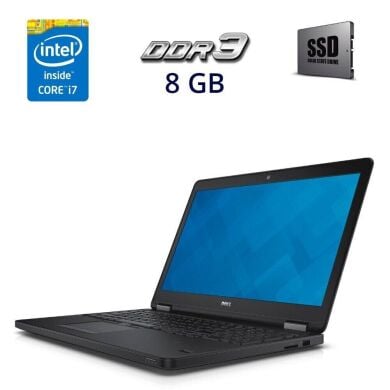 Ноутбук Dell Latitude E5550 / 15.6" (1920x1080) IPS / Intel Core i7-5600U (2 (4) ядра по 2.6 - 3.2 GHz) / 8 GB DDR3 / 256 GB SSD / nVidia GeForce 840M, 2 GB DDR3, 64-bit / WebCam / USB 3.0 / HDMI
