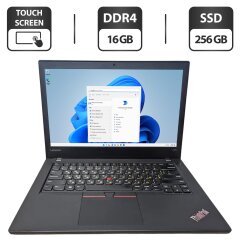 Ноутбук Lenovo ThinkPad A475 / 14" (1920x1080) IPS Touch / AMD Pro A12-8830B (4 ядра по 2.5 - 3.4 GHz) / 16 GB DDR4 / 256 GB SSD / AMD Radeon R7 Graphics / WebCam