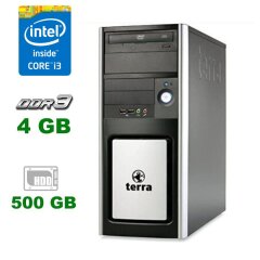 ПК TERRA Tower / Intel Core i3-3220 (2 (4) ядра по 3.3 GHz) / 4 GB DDR3 / 500 GB HDD / Intel HD Graphics 2000 / DVD-ROM / 400W