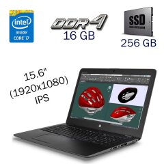 Робоча станція HP ZBook 15 G3 / 15.6" (1920x1080) IPS / Intel Core i7-6700HQ (4 (8) ядра по 2.6 - 3.5 GHz) / 16 GB DDR4 / 256 GB SSD / nVidia Quadro M1000M, 2 GB GDDR5, 128-bit / WebCam