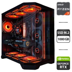 Збірка під замовлення: новий ігровий ПК GameMax Hype-M Black Tower / AMD Ryzen 7 7800X3D (8 (16) ядер по 4.2 - 5.0 GHz) / 32 GB DDR5 / 1000 GB SSD M.2 / nVidia GeForce RTX 5070, 16 GB GDDR7, 256-bit / 850W
