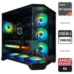 Сборка под заказ: новый игровой ПК GameMax Hype-A Black Tower / AMD Ryzen 5 7500F (6 (12) ядер по 3.7 - 5.0 GHz) / 16 GB DDR5 / 1000 GB SSD M.2 / AMD Radeon RX 7900 XT, 20 GB GDDR6, 320-bit / 850W