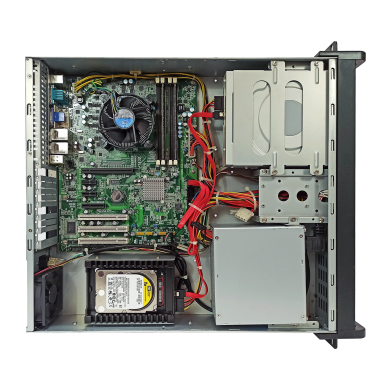 Сервер DFI 1U 19" / Intel Core i5-650 (2 (4) ядра по 3.2 - 3.46 GHz) / 4 GB DDR3 / 500 GB HDD / DVD-RW