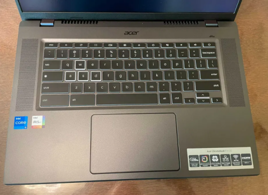 Ультрабук Acer Chromebook CBG516 / 15.6" (2560x1600) IPS / Intel Core i5-1240P (12 (16) ядер по 3.3 - 4.4 GHz) / 8 GB DDR4 / 256 GB SSD / Intel Iris Xe Graphics / WebCam