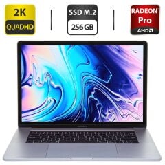 Ультрабук Apple MacBook Pro A1990 2018 / 15.4" (2880x1800) IPS / Intel Core i7-8750H (6 (12) ядер по 2.2 - 4.1 GHz) / 16 GB DDR4 / 256 GB SSD M.2 / AMD Radeon Pro 555X, 4 GB GDDR5, 128-bit / WebCam / macOS