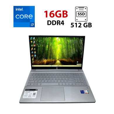 Ультрабук Б-класс HP Pavilion 15-eg3071cl / 15.6" (1920x1080) TN / Intel Core i7-1355U (10 (12) ядер по 3.7 - 5.0 GHz) / 16 GB DDR4 / 512 GB SSD / Intel Iris Xe Graphics / WebCam