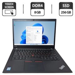 Ультрабук Lenovo ThinkPad T490s / 14" (1920x1080) TN Touch / Intel Core i5-8265U (4 (8) ядра по 1.6 - 3.9 GHz) / 8 GB DDR4 / 256 GB SSD / Intel UHD Graphics / WebCam