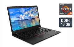 Ультрабук Lenovo ThinkPad T495 / 14" (1920x1080) IPS / AMD Ryzen 5 Pro 3500U (4 (8) ядра по 2.1 - 3.7 GHz) / 16 GB DDR4 / 512 GB SSD / AMD Radeon RX Vega 8 / WebCam / TouchID / Windows 10