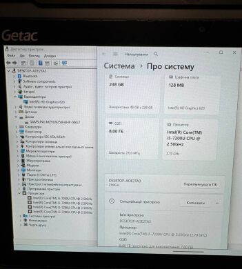 Захищений планшет Getac F110 G4 / 11.6" (1920x1080) IPS Touch / Intel Core i5-7200U (2 (4) ядра по 2.5 - 3.1 GHz) / 8 GB DDR4 / 256 GB SSD / Intel HD Graphics 620 / WebCam