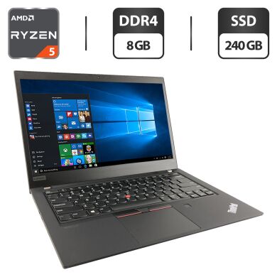 Ультрабук Lenovo ThinkPad T14 Gen1 / 14" (1920x1080) IPS / AMD Ryzen 5 Pro 4650U (6 (12) ядер по 2.1 - 4.0 GHz) / 8 GB DDR4 / 240 GB SSD M.2 / AMD Radeon RX Vega 6 Graphics / WebCam