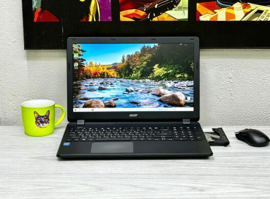 Ноутбук Б-класс Acer Aspire ES1-512 / 15.6" (1366x768) TN / Intel Pentium N3540 (4 ядра по 2.16 - 2.66 GHz) / 8 GB DDR3 / 120 GB SSD / Intel HD Graphics / WebCam / DVD-RW / Win 10 Home