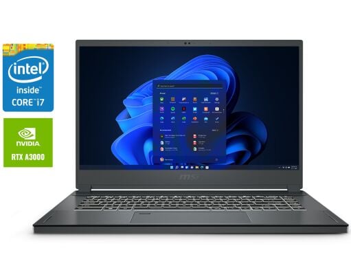 Мобільна робоча станція MSI WS66 11UKT-221 / 15.6" (1920x1080) IPS / Intel Core i7-11800H (8 (16) ядер по 2.3 - 4.6 GHz) / 32 GB DDR4 / 1000 GB SSD / nVidia RTX A3000, 6 GB GDDR6, 192-bit / WebCam / Win 11 Pro