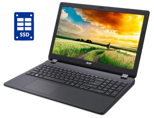 Ноутбук Б-класс Acer Aspire ES1-512 / 15.6" (1366x768) TN / Intel Pentium N3540 (4 ядра по 2.16 - 2.66 GHz) / 8 GB DDR3 / 120 GB SSD / Intel HD Graphics / WebCam / DVD-RW / Win 10 Home