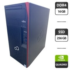 Компьютер Fujitsu Esprimo P758 E85 Tower / Intel Core i5-8400 (6 ядер по 2.8 - 4.0 GHz) / 16 GB DDR4 / 256 GB SSD / nVidia Quadro M2000, 4 GB GDDR5, 128-bit