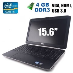 Ноутбук класс Б Dell Latitude E5520 / 15.6" (1366x768) TN / Intel Core i5-2520M (2 (4) ядра по 2.5 - 3.2 GHz) / 4 GB DDR3 / 250 GB HDD / Intel HD Graphics 3000 / WebCam