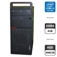 Комп'ютер Lenovo ThinkCentre M700 Tower / Intel Core i5-6400 (4 ядра по 3.7 - 3.3 GHz) / 8 GB DDR4 / 4000 GB HDD / Intel HD Graphics 530 / DVD-ROM / Windows 11 Pro
