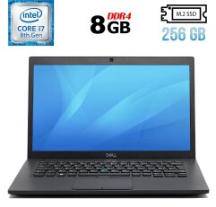 Ультрабук Б-класс Dell Latitude 7490 / 14" (1920x1080) IPS / Intel Core i7-8650U (4 (8) ядра по 1.9 - 4.2 GHz) / 8 GB DDR4 / 256 GB SSD M.2 / Intel UHD Graphics 620 / WebCam / USB 3.1 / HDMI / Windows 10 лицензия
