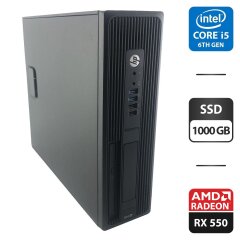 Рабочая станция HP Z240 Workstation SFF / Intel Core i5-6400 (4 ядра по 2.7 - 3.3 GHz) / 32 GB DDR4 / 1000 GB SSD / AMD Radeon RX 550, 4 GB GDDR5, 128-bit