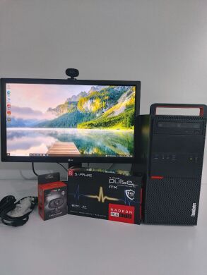 Комплект: Lenovo ThinkCentre M800 Tower / Intel Core i5-6500 (4 ядра по 3.2 - 3.6 GHz) / 16 GB DDR4 / 512 GB SSD + 500 GB HDD / AMD Radeon RX 570, 4 GB GDDR5, 256-bit / DVD-ROM + Монітор LG 24MB37PM-B / 24" (1920x1080) IPS + Веб-камера,кабелі DVI,живлення Комплект: Lenovo ThinkCentre M800 Tower / Intel Core i5-6500 (4 ядра по 3.2 - 3.6 GHz) / 16 GB DDR4 / 512 GB SSD + 500 GB HDD / AMD Radeon RX 570, 4 GB GDDR5, 256-bit / DVD-ROM + Монітор LG 24MB37PM-B / 24" (1920x1080) IPS + Веб-камера,кабелі DVI,живлення
