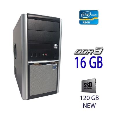 Компьютер Hyundai iTMC Pentino Midi Tower / Intel Xeon E3-1225 v3 (4 ядра по 3.2 - 3.6 GHz) (Аналог Intel Core i7-2600) / 16 GB DDR3 / 120 GB SSD NEW / 300W Компьютер Hyundai iTMC Pentino Midi Tower / Intel Xeon E3-1225 v3 (4 ядра по 3.2 - 3.6 GHz) (Аналог Intel Core i7-2600) / 16 GB DDR3 / 120 GB SSD NEW / 300W