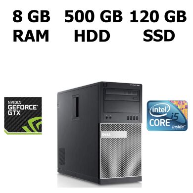 Dell Optiplex 990/7010 MT / Intel® Core™ i5-3330 (4 ядра по 3.0 - 3.3 GHz) / 8GB DDR3 / 120GB SSD / 500 GB HDD / GeForce GTX 950 (2GB 128-bit GDDR5)