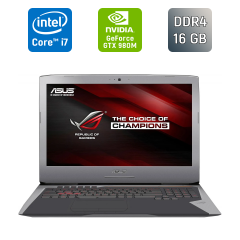Игровой ноутбук Б-класс Asus ROG G752VY / 17.3" (1920x1080) IPS / Intel Core i7-6700HQ (4 (8) ядра по 2.6 - 3.5 GHz) / 16 GB DDR4 / 500 GB SSD / nVidia GeForce GTX 980M, 4 GB GDDR5, 256-bit / WebCam / HDMI