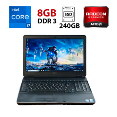 Ігровий ноутбук Dell Latitude E6540 / 15.6" (1920x1080) TN / Intel Core i7-4800MQ (4 (8) ядра по 2.7 - 3.7 GHz) / 8 GB DDR3 / 240 GB SSD NEW / AMD Radeon HD 8790M, 2 GB GDDR5, 128-bit / WebCam / Win 10 Pro