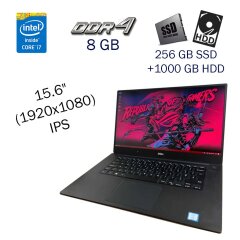 Ігровий ноутбук Dell Xps 15 9560 / 15.6" (1920x1080) IPS / Intel Core i7-7700HQ (4 (8) ядра по 2.8 - 3.8 GHz) / 8 GB DDR4 / 256 GB SSD+1000 GB HDD / nVidia GeForce GTX 1050, 4 GB GDDR5, 128-bit / WebCam / Windows 10 PRO Lic