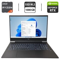Ігровий ноутбук HP Victus 15-fb1013dx / 15.6" (1920x1080) IPS / AMD Ryzen 5 7535HS (6 (12) ядер по 3.3 - 4.55 GHz) / 16 GB DDR5 / 1000 GB SSD M.2 / nVidia GeForce RTX 2050, 4 GB GDDR6, 64-bit / WebCam