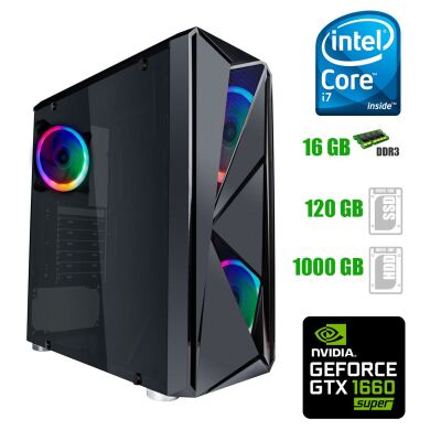 Ігровий ПК First Player Color ATX NEW / Intel Core i7-4790 (4 (8) ядер по 3.60 - 4.00 GHz) / 16 GB DDR3 NEW / 120 GB SSD NEW + 1 TB HDD / nVidia GeForce GTX 1660 Super, 6 GB DDR6, 198-bit NEW / 500W NEW / DeepCool Gammaxx 300 NEW 