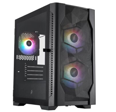 Ігровий ПК FORSAGE (D4-M-BK-2F1P-1F1 Black) Tower / AMD Ryzen 5 5500 (6 (12) ядер по 3.6 - 4.2 GHz) / 16 GB DDR4 / 256 GB SSD + 1000 GB HDD / AMD Radeon RX 570, 4 GB GDDR5, 256-bit